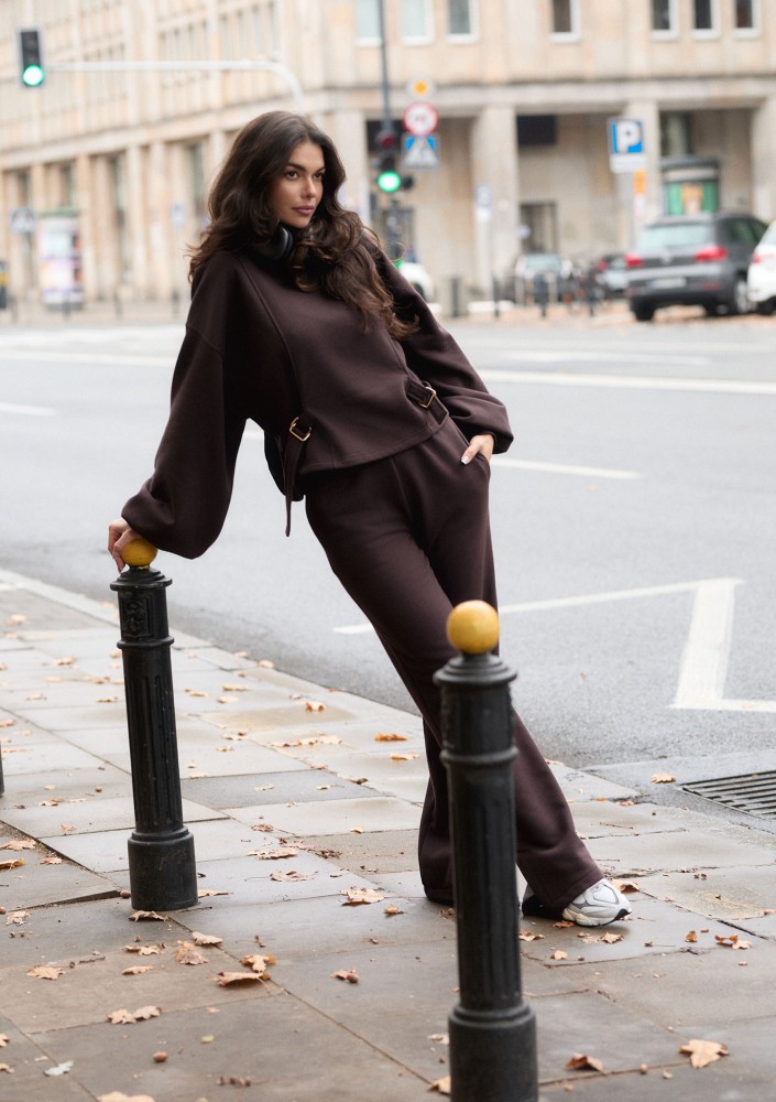 Tied - Chocolate brown elegant jumper
