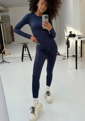 Nomad - Sportowy top z długim rękawem Monaco Navy