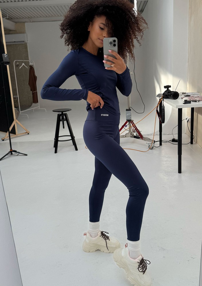 Nomad - Sportowy top z długim rękawem Monaco Navy