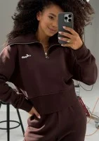 Milo - Chocolate brown zipped-up jumper