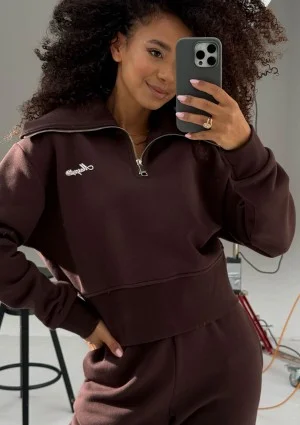 Milo - Chocolate brown zipped-up jumper