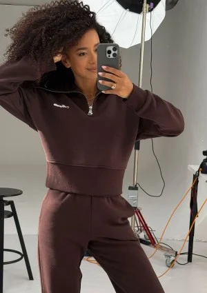 Milo - Chocolate brown zipped-up jumper