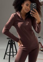 Ivy Fitwear - Top z półgolfem i zamkiem Brązowy