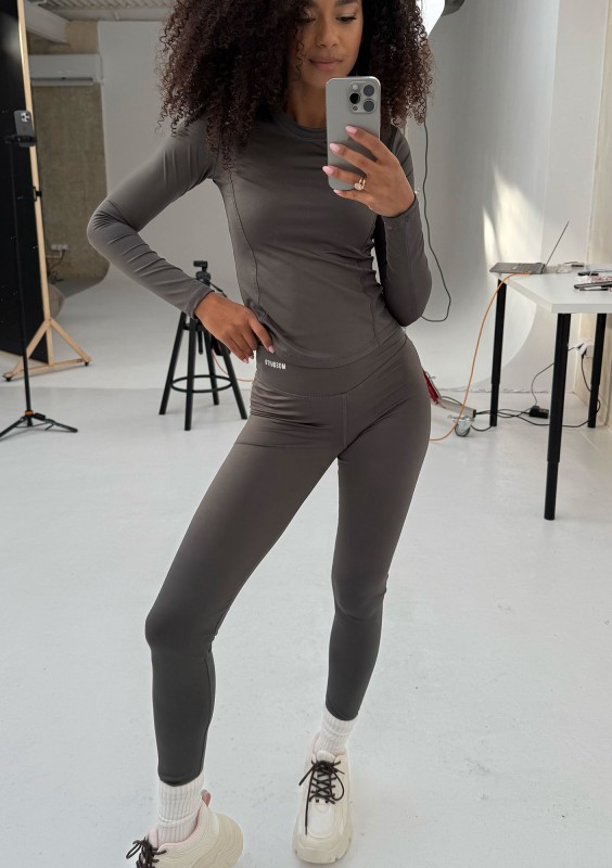 Hi Pure - Legginsy gładkie Dark Stone