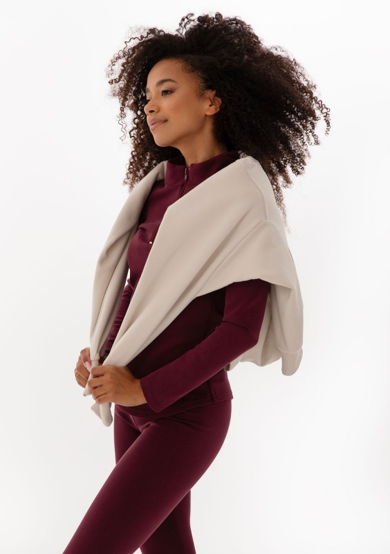 Ivy Fitwear - Top z półgolfem i zamkiem Bordowy