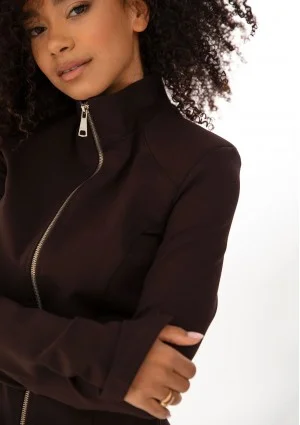 Vera - Soft jacket z wyprofilowaną talią i poduszkami Brązowy