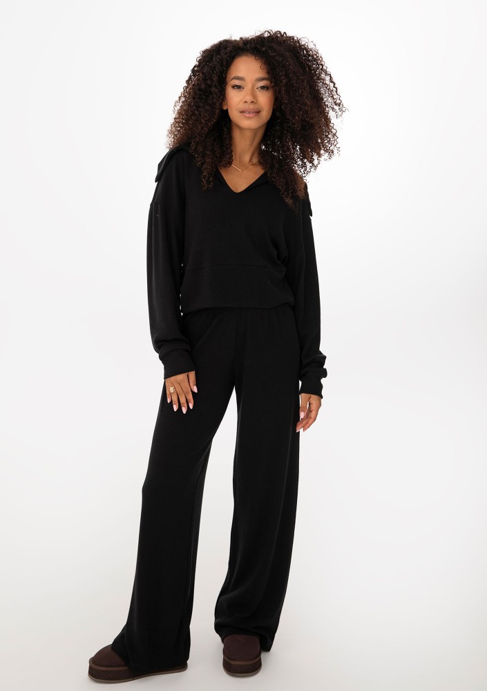 Loungey - Black soft rayon pants