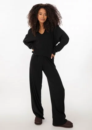 Loungey - Black soft rayon pants