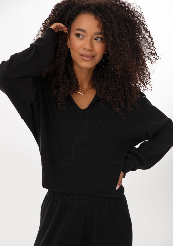 Loungey - Black soft rayon blouse