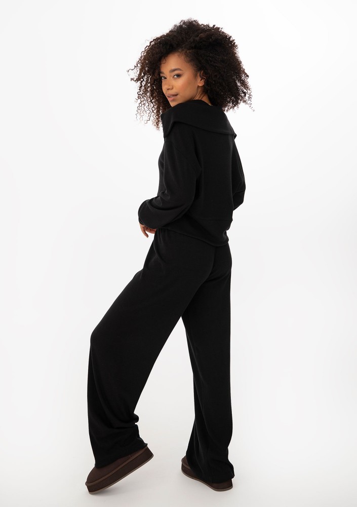 Loungey - Black soft rayon blouse