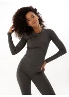 Nomad - Dark stone grey sports top with long sleeves