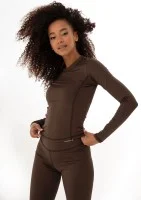 Nomad - Sportowy top z długim rękawem Dark Chocolate