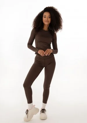 Nomad - Chocolate brown sports top with long sleeves