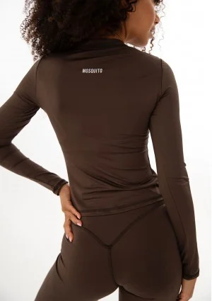 Nomad - Sportowy top z długim rękawem Dark Chocolate