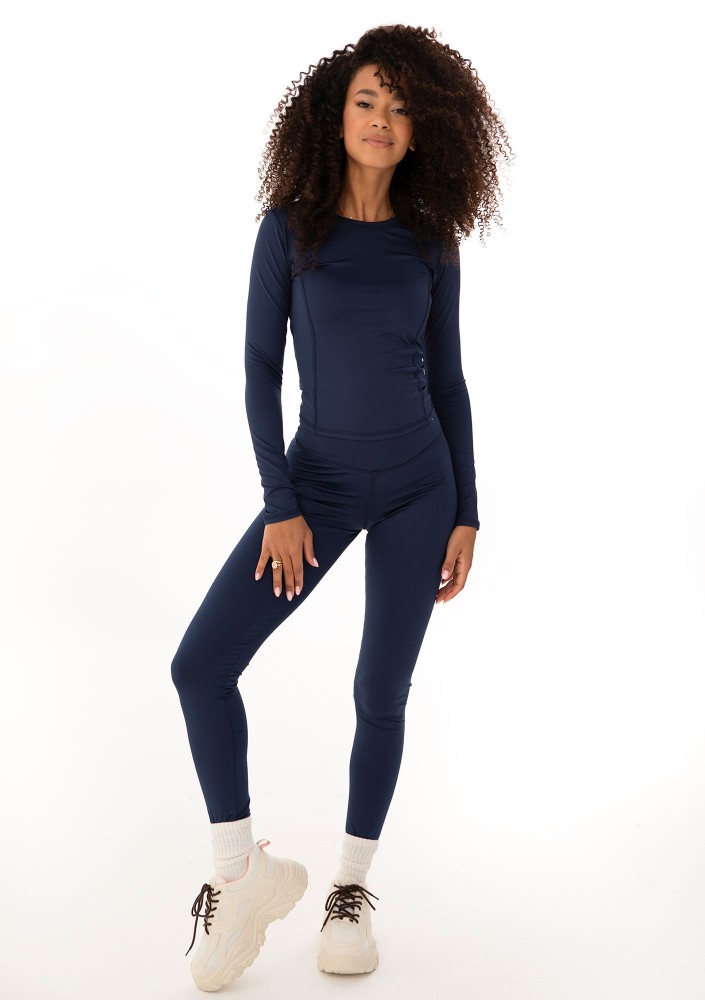Nomad - Navy blue sports top with long sleeves