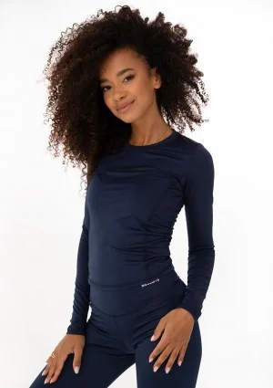 Nomad - Navy blue sports top with long sleeves