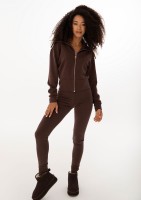 Iris Zip-up - Chocolate brown zipped-up fitted jumper