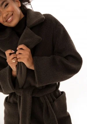 Sorel - Dark brown faux fur coat