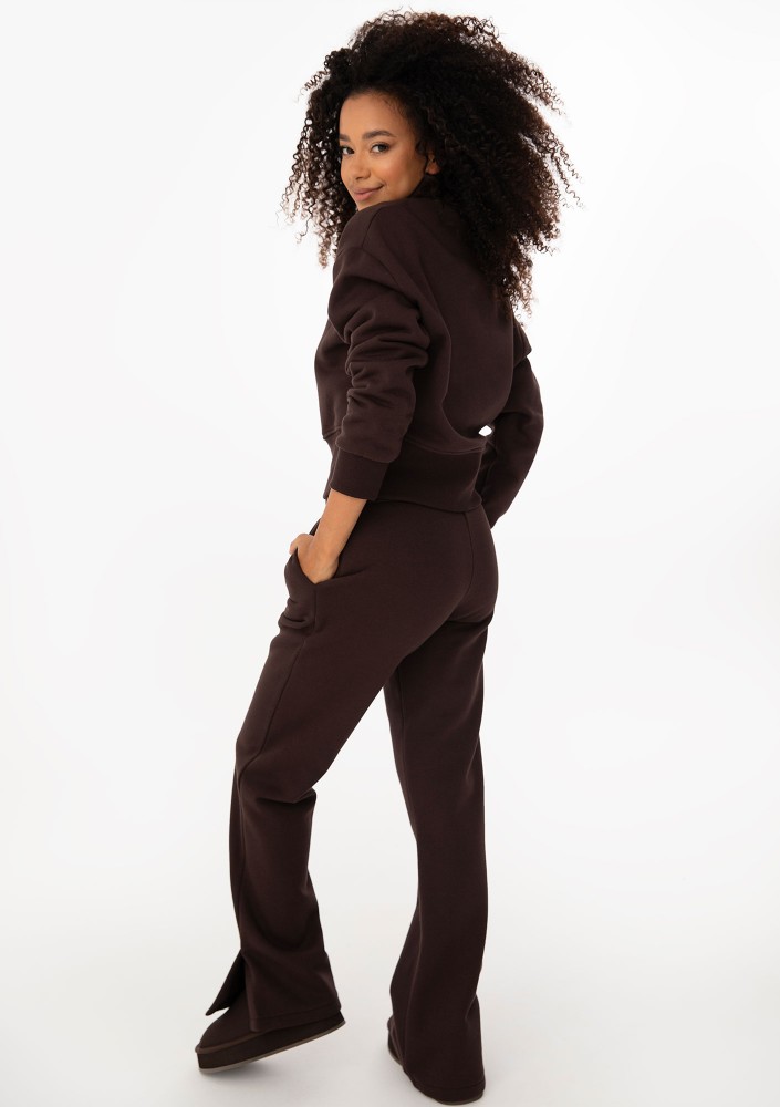 Milo - Chocolate brown zipped-up jumper