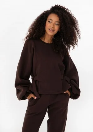 Tied - Chocolate brown elegant jumper