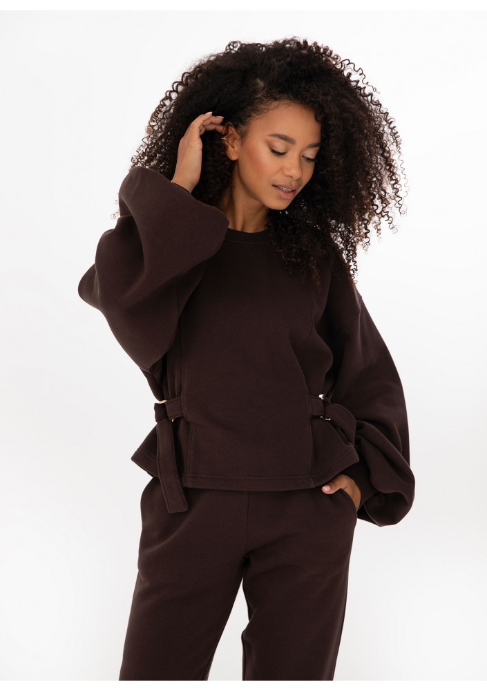 Tied - Chocolate brown elegant jumper