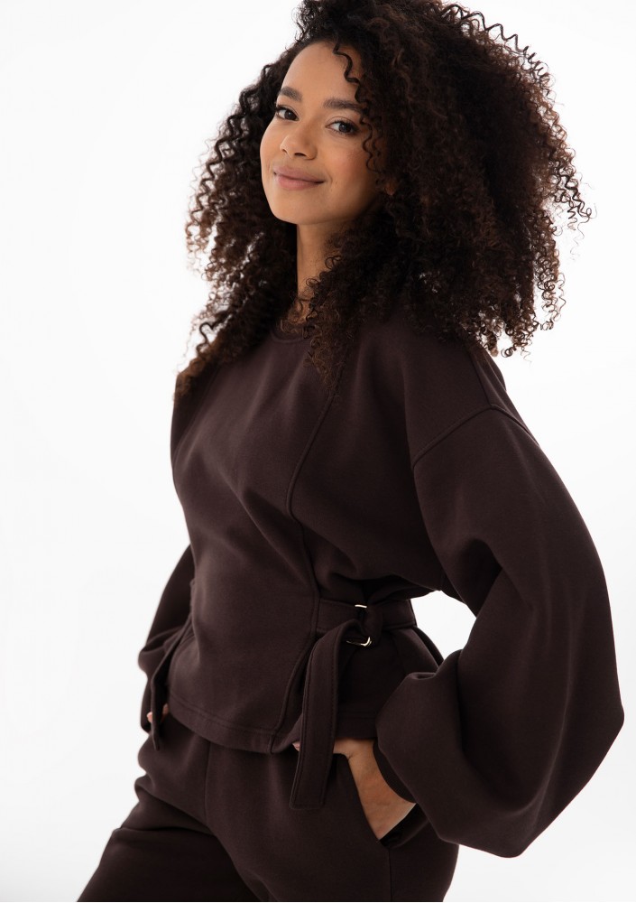 Tied - Chocolate brown elegant jumper