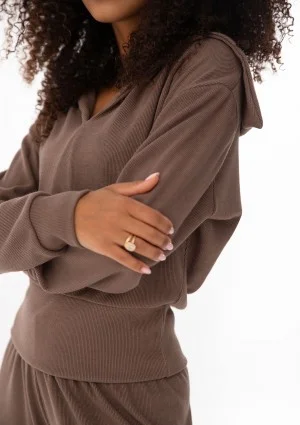 Loungey - Cacao brown soft rayon blouse