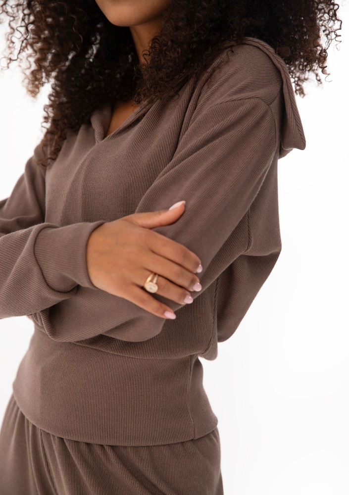 Loungey - Cacao brown soft rayon blouse