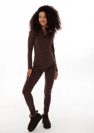 Ivy Fitwear - Miękkie legginsy z ocieplanej dzianiny Brązowe
