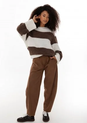 Ollie Suede - Brown faux suede pants