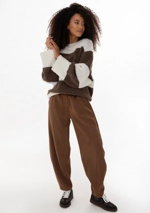 Mellow - Brown striped turtleneck sweater