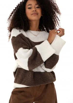 Mellow - Brown striped turtleneck sweater