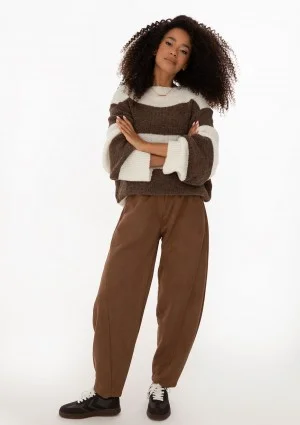 Mellow - Brown striped turtleneck sweater