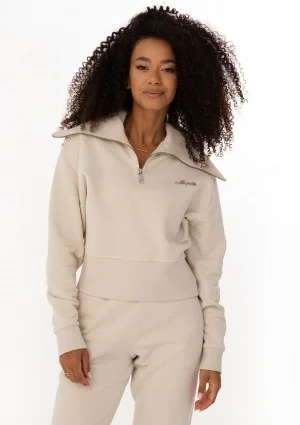 Milo - Bluza zip-up z wywijanym kołnierzem Coconut