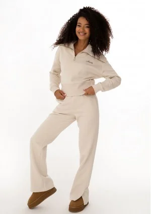 Milo - Bluza zip-up z wywijanym kołnierzem Coconut