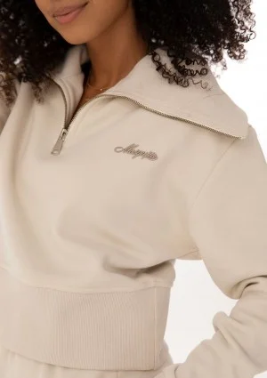 Milo - Bluza zip-up z wywijanym kołnierzem Coconut