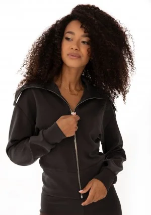 Iris Zip-up - Bluza z wysokim kołnierzem Black
