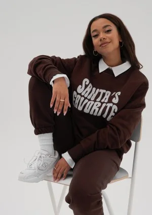 Jolly - Christmas brown sweatshirt "Santa's..."