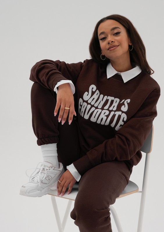 Jolly - Christmas brown sweatshirt "Santa's..."