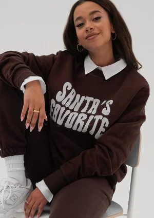 Jolly - Bluza świąteczna ,,Santa's..." Dark Chocolate