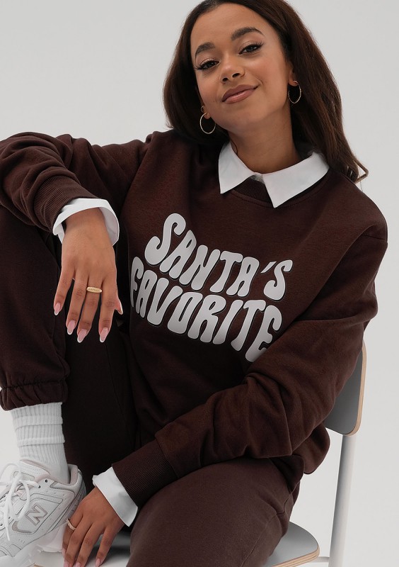 Jolly - Bluza świąteczna ,,Santa's..." Dark Chocolate