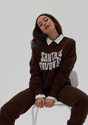 Jolly - Christmas brown sweatshirt "Santa's..."