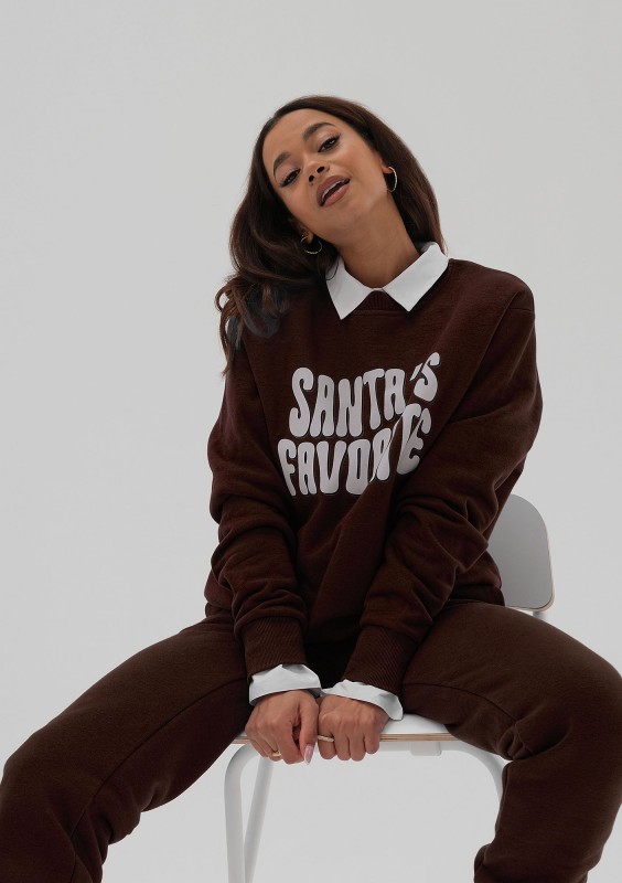 Jolly - Christmas brown sweatshirt "Santa's..."