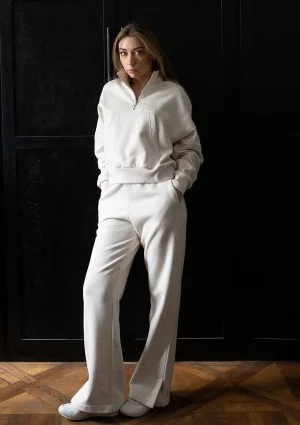 Tide - College'owa bluza z półgolfem i kieszenią Coconut