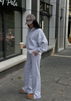 Tide - Spodnie z rozciętą nogawką Grey Melange