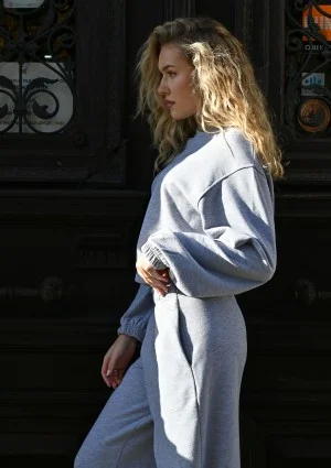 Puff - Melange grey bomb sweatshirt