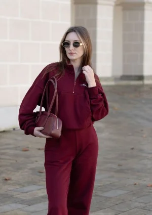 Tide - Claret zipped college jumper