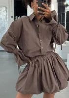 Floe - Latte beige oversize cotton shirt