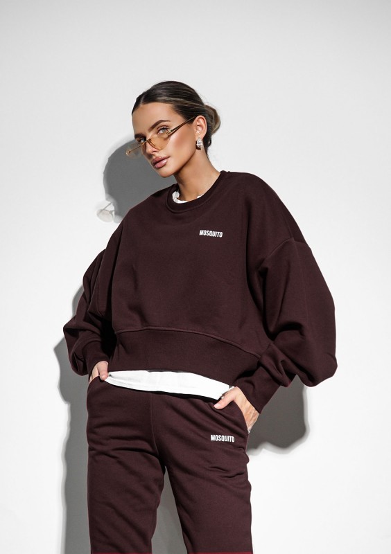 Shore - Dark chocolate brown simple sweatshirt
