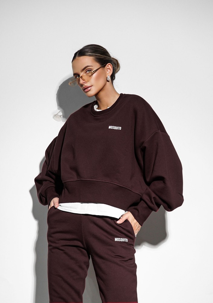 Shore - Dark chocolate brown simple sweatshirt